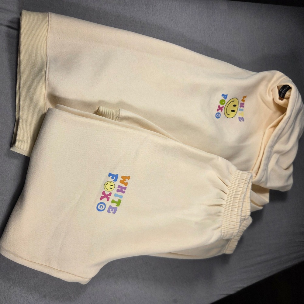 White Fox Great Things Are Coming Hoodie and Joggers Set Cream S/M